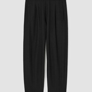 Boiled Wool Jersey Pleated Lantern Pant, L